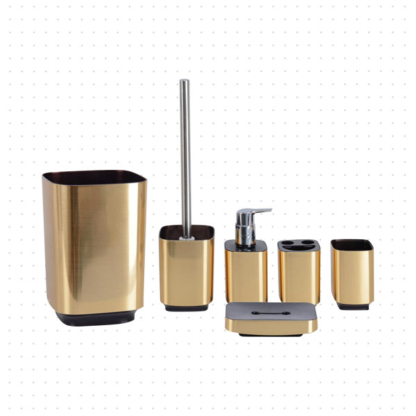 Gold Countertop Bathroom Accessory Sets You'll Love | Wayfair